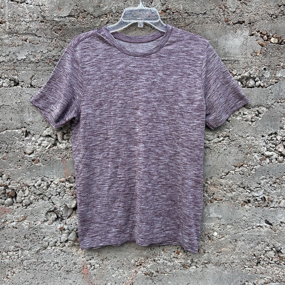 Lululemon Mens Med Metal Vent Tech Short Sleeve Shirt Heathered Purple